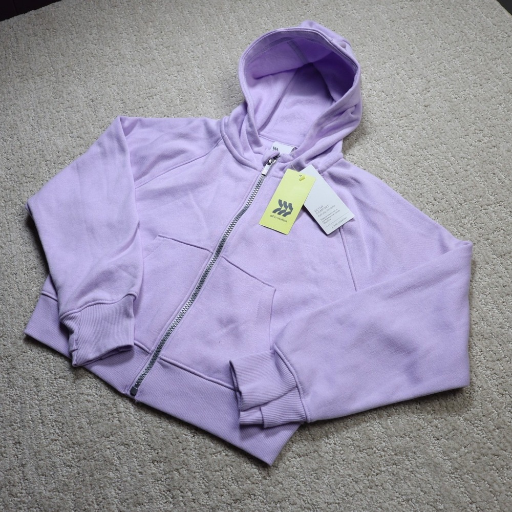 All in Motion Girls Lavender Purple Active Comfort Full Zip Hoodie S 6/7 NWT